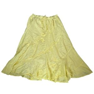 Vintage Y2K Metro A- Line Midi Skirt Embroidered Floral Boho Western Cottae